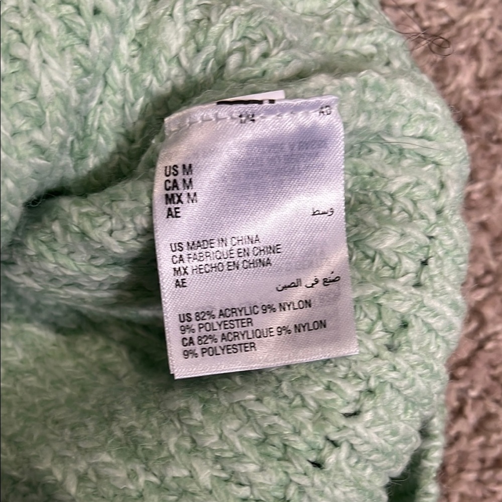 NWOT Mint Green V-Neck Sweater - Picture 3 of 4